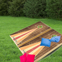 Custom Rustic Family Name Wooden Cornhole Set