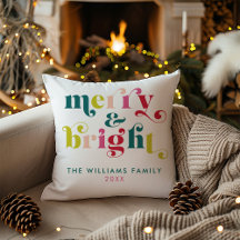 Multi Colored Modern Merry & Bright Christmas