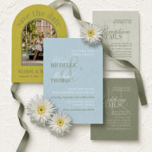 Modern Chartreuse Blue Wedding Suite
