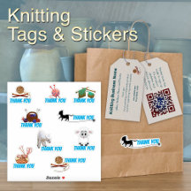 Knitting / Fiber Arts Tags and Stickers