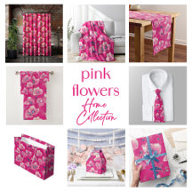 Vibrant Floral Pattern in Pink, White & Royal Blue