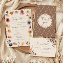 Watercolor Floral Beige Baby Shower Collection