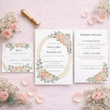 Peach Blossom & Golden Lattice Suite Wedding
