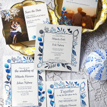 Vibrant Blue, Blue-Gray, and Magenta Wedding