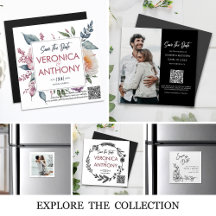 Modern QR Code Save The Date Magnets