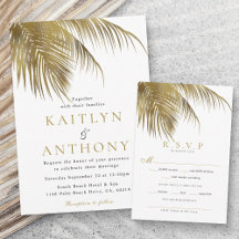 Elegant Tropical Palm Tree Beach Wedding