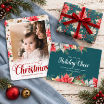 Rustic Country Christmas Poinsettia Cards & Decor