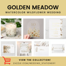 Golden Meadow Watercolor Wildflower Wedding