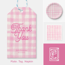 Cute Coordinated Pink Gingham Party Supplies