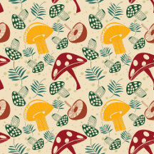 Mid Century Mushroom Fabrics