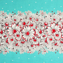 | 50s vintage daisy border print birthday party |