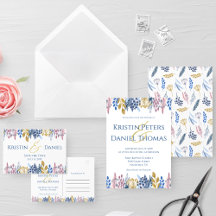 Blue & Gold Floral Wedding