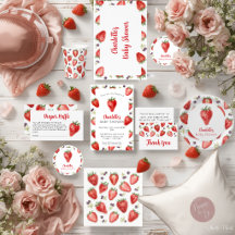 Strawberry Baby Shower Stationery