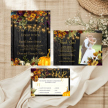 Rustic autumn fall floral wood wedding