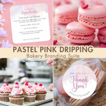 Pastel Pink Dripping Bakery Branding Suite