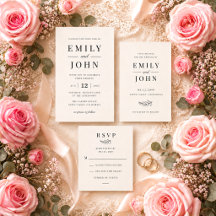 Modern Minimalist Black & Beige Wedding Suite