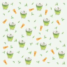 Cat Froth Matcha Pattern