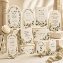 Sage Green Botanical Arched Wedding Suite