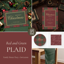 Classic Christmas Party Supplies | Red Green Plaid