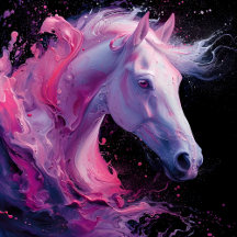 Horse in Pink and Purple Abstract Splendor 3