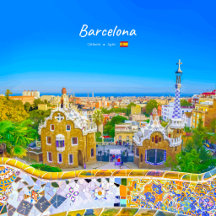 Barcelona, Spain - Park Guell Gaudi Mosaic