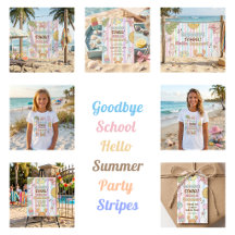 Goodbye School Hello Summer Party Stripes