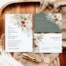 Boho Pampas Grass Floral Wedding Suite