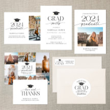 Modern Black and White Script Graduation 