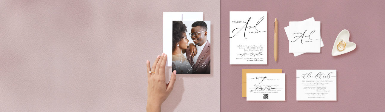 Shop Save the Dates, Stationery, Décor, and more! 
