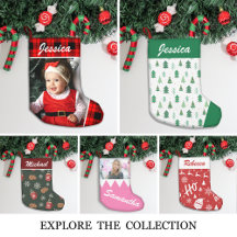 Customizable Photo & Name Christmas Stocking
