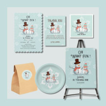 Oh what fun Winter Wonderland 1st Birthday Snowman