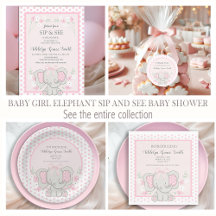BABY GIRL ELEPHANT SIP AND SEE BABY SHOWER