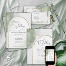 WEDDING | Sage Abstract Watercolor Marble