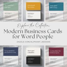 Modern Business Cards for Word People