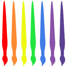 Rainbow art brushes by LyricalCrafts