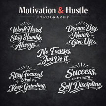 Motivation & Hustle Typography T-Shirt Collection