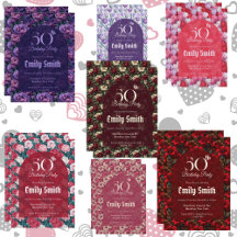 Floral themed Birthday Party Invitation 2