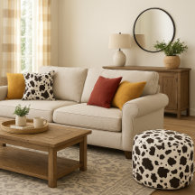 Rustic Cowhide Print Cabin Style