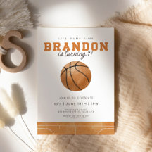Basketball Sports Birthday Invitation Collection