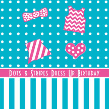 Dots & Stripes Girly Birthday Party Set
