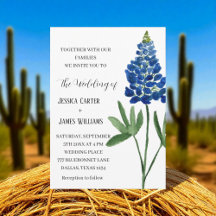 Bluebonnets Texas Wedding Blue Watercolor Flowers 