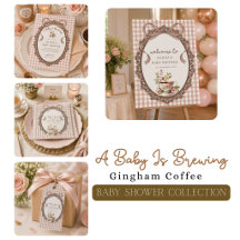 A Baby Is Brewing Gingham Coffee Baby Shower Colle