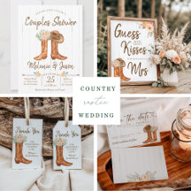 Rustic Country Boots Bridal Shower Collection