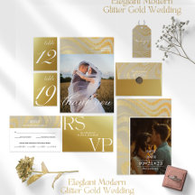 Wedding Elegant Modern Glitter Gold Theme