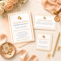 sweet peach teddy baby shower 