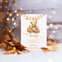 Fall pumpkin We can bearly wait baby shower