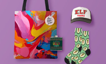 Shop personalised totes, ties, socks and more accessories