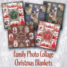 Family Photo Collage Christmas Blanket Templates