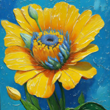 Poppy Flower Oil Painting