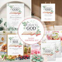 A Child Of God Is On The Way Baby Shower Set